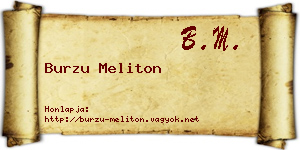 Burzu Meliton névjegykártya